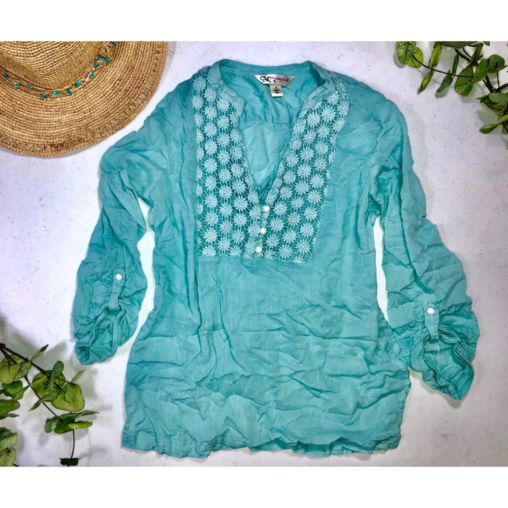 Blue buttoned blouse